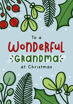 Grandma at Christmas Card