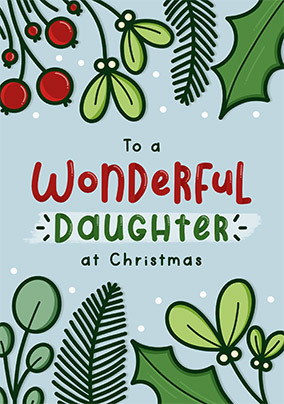 Daughter at Christmas Card