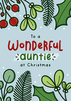 Auntie at Christmas Card