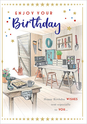 Gardening and Tools Birthday Card
