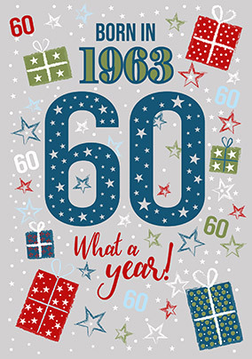 1963 Year You Were Born 60th Birthday Card | Funky Pigeon