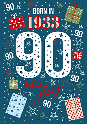 1933 Year You Were Born 90th Birthday Card | Funky Pigeon