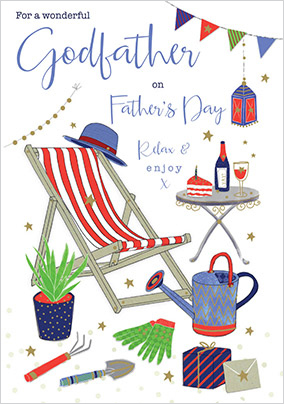 Wonderful Godfather Deckchair Father's Day Card