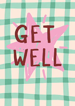 Get Well Checkered Card