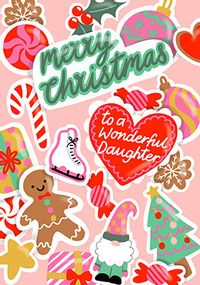 Tap to view Wonderful Daughter Christmas Icons Card