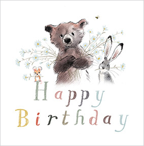 Happy Birthday Bear Cute Card