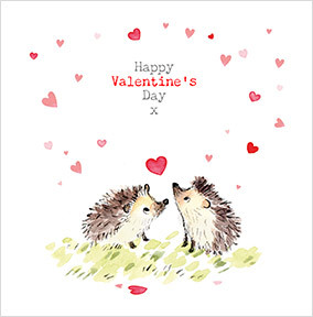 Hedgehogs Valentine's Day Card