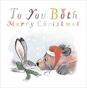 Both of You Bear and Rabbit Christmas Card
