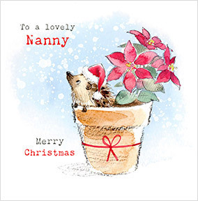 Lovely Nanny Hedgehog Christmas Card