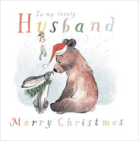 Husband Bear Christmas Card