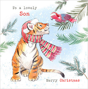 Lovely Son Tiger Christmas Card