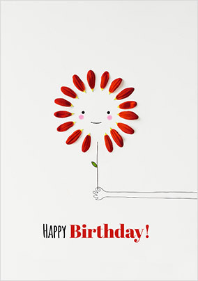 Happy Birthday Petal Balloon Card