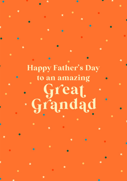 Great Grandad Orange Father's Day Card