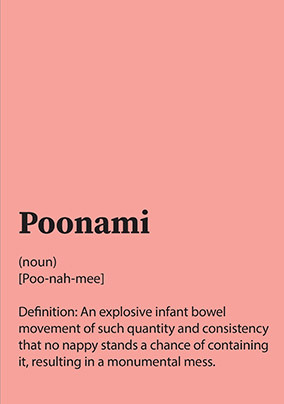 Poonami Definition Baby Card