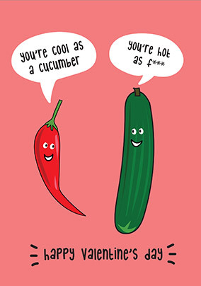 Cucumber Chilli Valentine Card