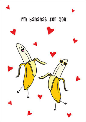 Banana's For You Valentine Card