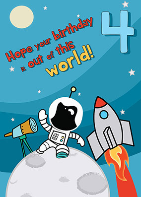 Out Of This World 4th Birthday Card