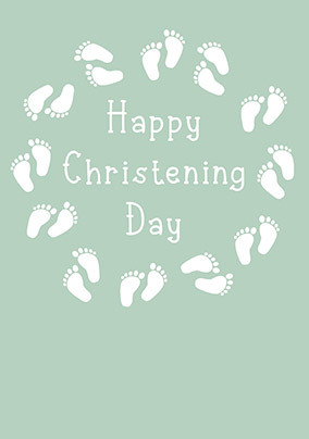 Christening Day Footprints Card