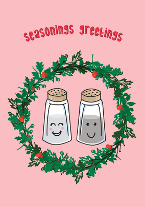 Seasonings Greetings Christmas Card