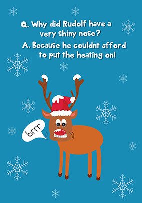 Rudolph Heating Bill Christmas Card