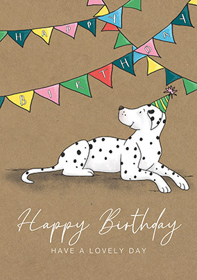 Dog and Bunting Birthday Card