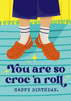 Croc and Roll Funny Birthday Card | Funky Pigeon