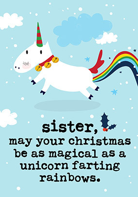 Sister Unicorn Christmas Card
