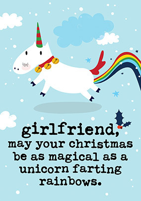 Girlfriend Unicorn Christmas Card