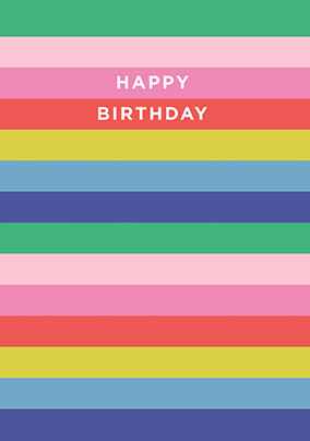 Colourful Stripes Birthday Card