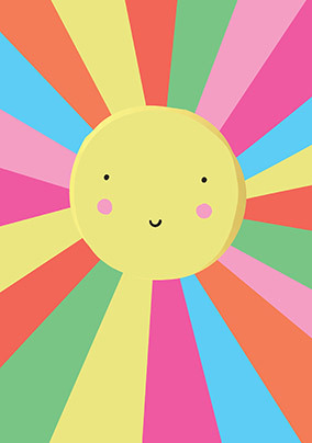 Colourful Sun Beams New Baby Card