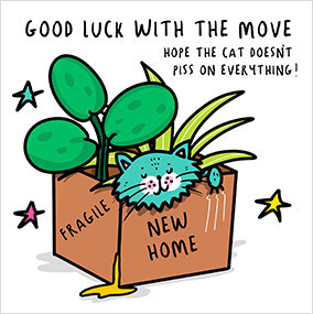 Cat in Box Moving Card