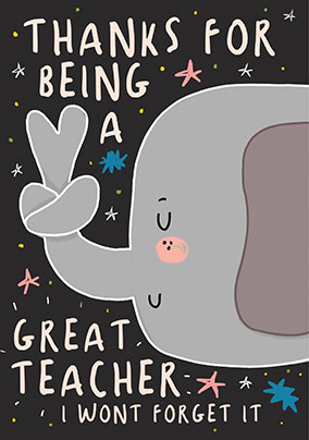 Thank You Teacher Elephant Card