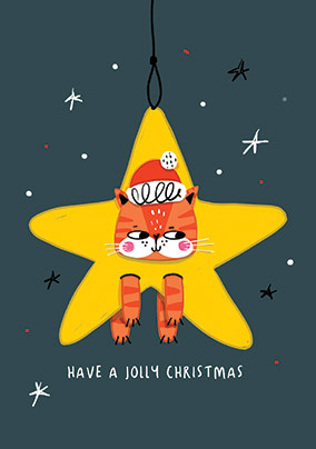 Jolly Christmas Cat Card