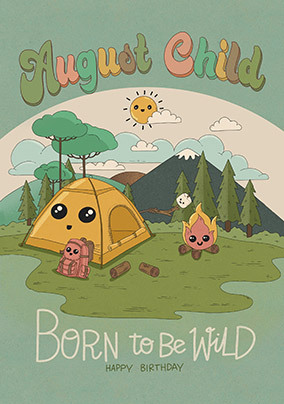 August Child Camping Card