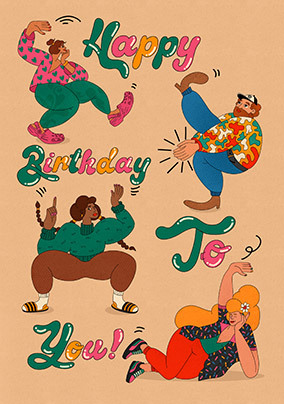 Happy Birthday Characters Birthday Card