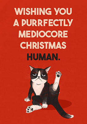 Purrfectly Mediocore Christmas Card