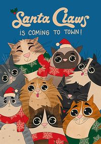 Tap to view Santa Claws Cats Christmas Card