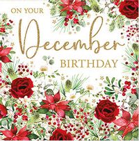 Tap to view December Flowers Birthday Card