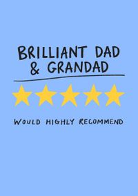 Tap to view 5 Stars Dad and Grandad Birthday Card