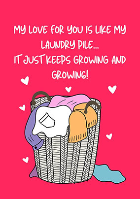 Laundry Pile Valentine's Day Card