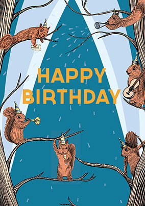 Birthday Squirrels Card | Funky Pigeon
