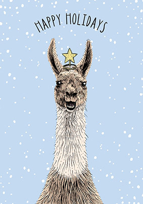 Happy Holiday Llama Christmas Card