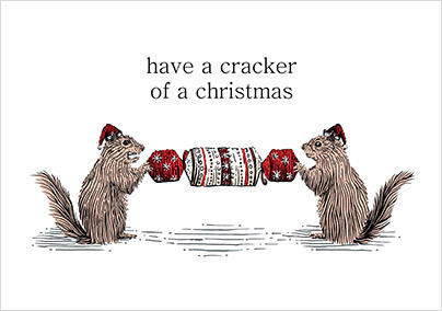 Cracker of a Christmas Squirrels Card