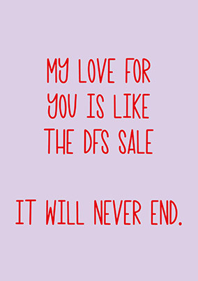 DFS sale Anniversary Card