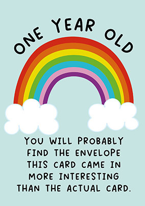 Rainbow Happy 1st Birthday Card