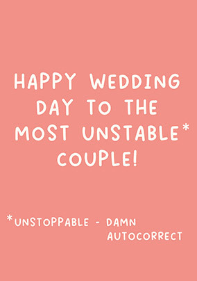 Unstable Couple Wedding Card