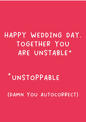 Unstoppable Wedding Card