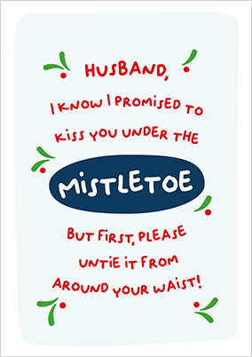 Husband Mistletoe Christmas Card