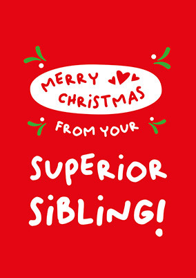 Superior Sibling Christmas Card