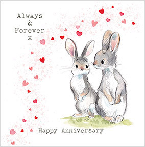 Always and Forever Bunnies Anniversary Card